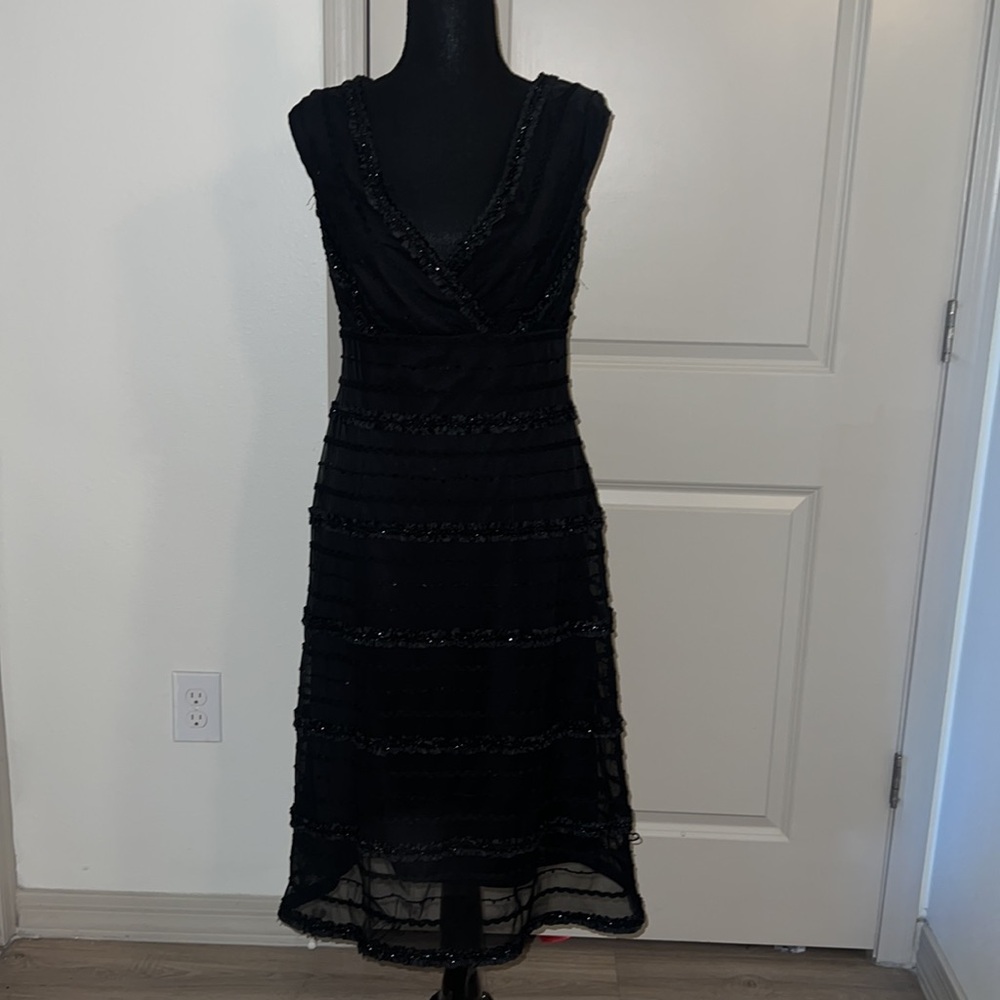 Tadashi Shoji Women's Sequin Ruffle Midi Dress